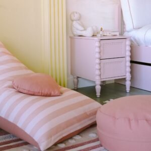 Puff Chair Listras rosa