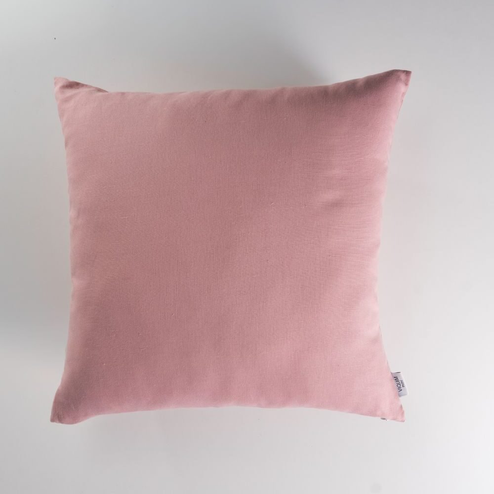 Almofada em linho rosa blush