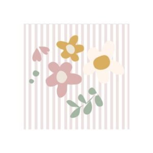 Quadro Flores com listras