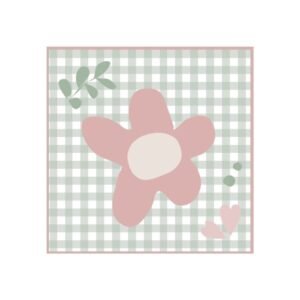 Quadro Flores com vichy